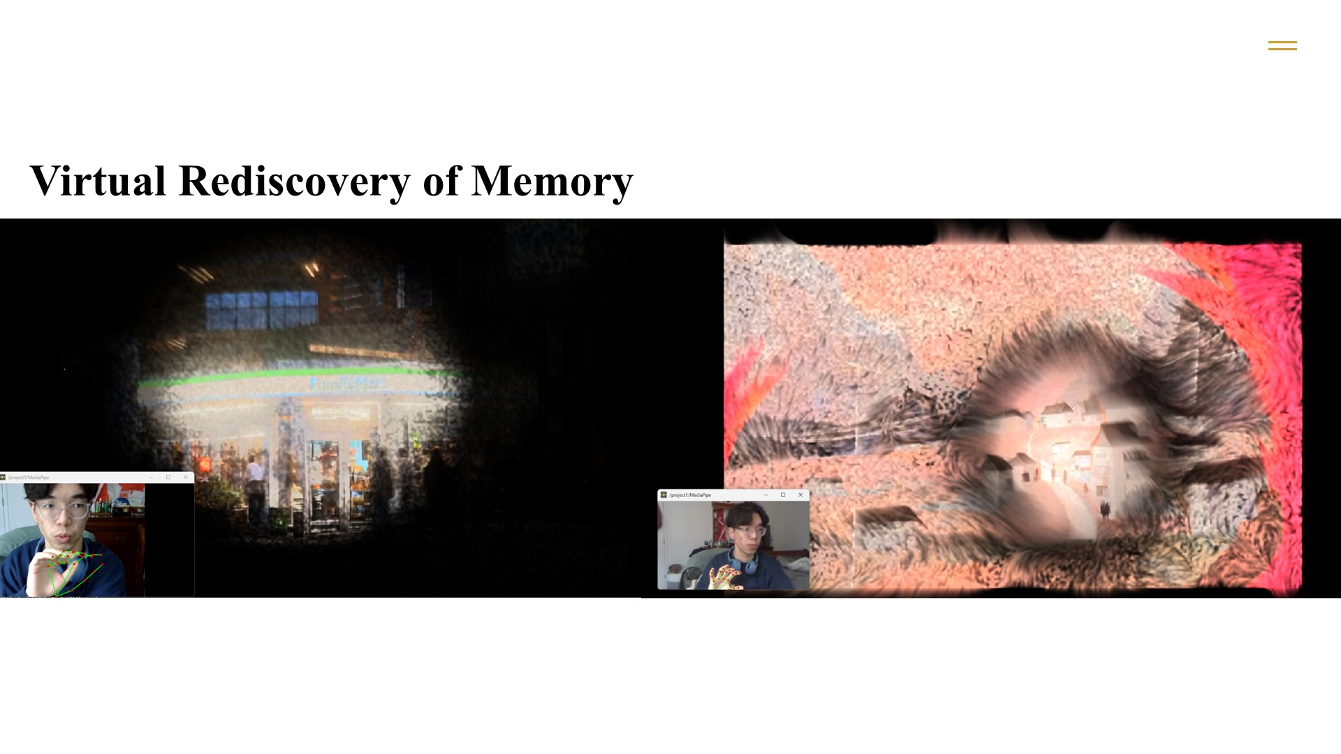 Hand gesture controlling projected memory